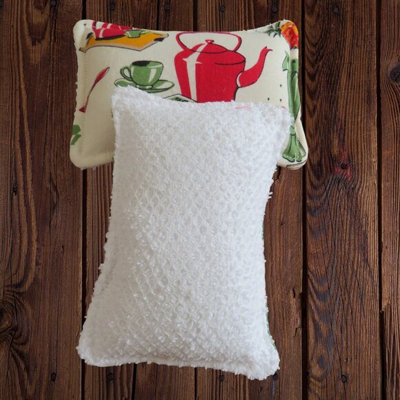 Reusable Sponge, Retro Vintage Kitchen Dish Scrubby, Set of 2 - Picture 3 of 3